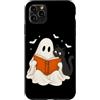 Funny Spooky Ghost Black Cat Halloween C Custodia per iPhone 11 Pro Max Libro di lettura fantasma gatto nero Halloween amante dei gatti fantasma boo