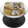 Funny Cat Selfie Parody Meme Divertente gatto Selfie Animazione Cartoon Style con UFO Barn Kid PopSockets PopGrip Adesivo