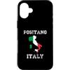 Vintage Positano Italy Map With Flag Sou Custodia per iPhone 16 Plus Retro Positano Italia Distressed Bandiera Italia
