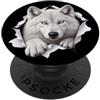 4ArcticWolfLovers Divertente lupo artico che sbircia carino zoo amante degli animali PopSockets PopGrip Adesivo