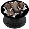 4ElephantLovers Divertente elefante che sbircia carino zoo amante degli animali PopSockets PopGrip Adesivo