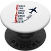 Departure Days Aviation Retirement Ritirato 2027 Alfabeto fonetico Pilota di aeroplano Pensionamento PopSockets PopGrip Adesivo