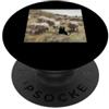 Funny black art cat Pecora al pascolo 1800 dipinto con gatto gattino nero PopSockets PopGrip Adesivo