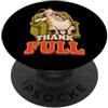 ThankFULL Thanksgiving Dinner Feast Stuf Capra Divertente Turchia Giorno Retrò Vintage Overeat Sonno Nap 70s PopSockets PopGrip Adesivo