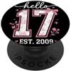Floral Coquette Birthday Girly Celebrati Hello Seventeen Est 2009 Coquette Bow 17° compleanno per bambina PopSockets PopGrip Adesivo