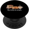 Books Cats Coffee Bookworm Reading Line I miei bisogni sono semplici libri di caffè per gatti che leggono biblioteche per amanti PopSockets PopGrip Adesivo
