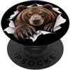 4GrizzlyBearLovers Divertente orso Grizzly che sbircia carino zoo amante degli animali PopSockets PopGrip Adesivo
