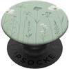 Floral Grips Sage Green Flowers Floral Aesthetic PopSockets PopGrip Adesivo