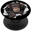 4ChimpanzeeLovers Divertente scimpanzé che sbircia carino zoo amante degli animali PopSockets PopGrip Adesivo