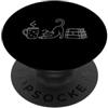 Books Cats Coffee Bookworm Reading Line Cat Coffee Books Lettura Libro Amante Lettura Bibliofilo PopSockets PopGrip Adesivo