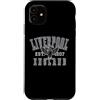 Desert Merch Liverpool England Shop Custodia per iPhone 11 Stampa monocromatica con ali di fegato del Liverpool Inghilterra
