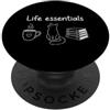 Books Cats Coffee Bookworm Reading Line Life Essentials, gatti e caffè, libri, per amanti della lettura, ragazze PopSockets PopGrip Adesivo