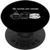 Books Cats Coffee Bookworm Reading Line I miei bisogni sono semplici gatti caffè libri lettura amante dei libri PopSockets PopGrip Adesivo
