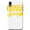 Chicken Dinner Novelty Humor Tees Custodia per iPhone XR Vincitore Vincitore Cena Pollo Silhouette (Scuro)