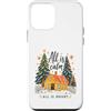 Cute Christmas Custodia per iPhone 12 mini All Is Calm All Is Bright Retro Christmas Cabin Winter