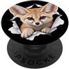 4FennecFoxLovers Divertente Fennec Fox che sbircia carino zoo amante degli animali PopSockets PopGrip Adesivo