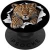 4LeopardLovers Divertente leopardo che sbircia carino zoo amante degli animali PopSockets PopGrip Adesivo