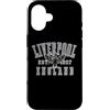 Desert Merch Liverpool England Shop Custodia per iPhone 16 Stampa monocromatica con ali di fegato del Liverpool Inghilterra