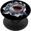 4GreatWhiteSharkLovers Divertente grande squalo bianco che sbircia carino zoo amante degli animali PopSockets PopGrip Adesivo