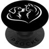 Animal Lovers and Pet Owners Designs Cuore di cane e gatto, amante degli animali domestici PopSockets PopGrip Adesivo