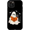 Funny Spooky Ghost Black Cat Halloween C Custodia per iPhone 11 Pro Libro di lettura fantasma gatto nero Halloween amante dei gatti fantasma boo