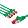 Wentronic goobay 66006 - Cavo di rete CAT6 con cavo patch schermato S/FTP/CU, PiMF, LSZH/Cat 6 da 10 Gbit/verde/5 x 3 m