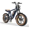 HillMiles MileZoom1 Bici Elettrica Uomo,Batteria Rimovibile 832/1664 Wh, Autonomia Massima 130/260Km, Velocità Massima 25Km/h, Pneumatici Fat 20 * 4.0,Cambio 7 Velocità Completa per Tutti i Terreni