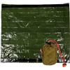 PACKOVE Sacco a Pelo di Emergenza Verde, Coperta Termica PE Alluminio | Isolamento Termico, Riparo D'urgenza, Ultraleggero, per Campeggio, Ciclismo, Pronto Soccorso