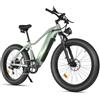 wkdog Bicicletta elettrica: motore 250 W, batteria rimovibile lunga autonomia 52 V 15,6 Ah, 7 velocità, sospensione anteriore, pneumatici Fat Tire 26 x 4,0