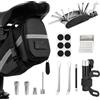 FUDUOXIAO Kit Attrezzi Bici con Borsa Sella | Kit Riparazione Pneumatici con Pompa 120PSI & Attrezzo 16 in 1 per Mountain Bike