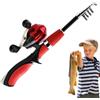 Rrlihjgu Kit Pesca per Principianti Bambini Attrezzatura In Acciaio Pieghevole | Canna da Pesca Telescopica Per Principianti Bambini Pasqua Compleanno Giorno 'Infanzia Natale Capodanno Interno Esterno