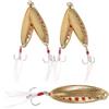 UKCOCO 5 Pezzi Esca Artificiale per Pesca a Spinning Lama Rotante Dorata | Lega di Zinco e Piuma di Pollo, Cambio Rapido Dell'assetto, per Laghi e Lancio