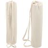 FOMIYES 2 Pezzi Borsa per Tappetino Yoga in Tela Beige Doppia Tracolla | Chiusura a Coulisse Sicura, Stile Semplice e Minimalista, per Palestra e Allenamenti All'aperto