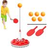 Ziurmut Dispositivo per allenamento da pong, kit da allenamento per palline e | racchette da pong, attrezzatura per allenamento da pong con albero morbido elastico, set di racchette e palline da