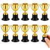 Quorumsg 10 Pezzi Mini Coppe Trofeo, 9.5 x 5.5cm Piccolo Oro Coppe Trofei in Plastica, Riutilizzabile Piccolo e Squisito Coppa Trofeo, per Feste, Giochi e Competizioni