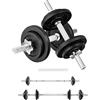 Yes4All 20kg - 27kg Ghisa Manubri Regolabili Set con Prolunga Barra della Maniglia, Set Bodybuilding Attrezzi bilanciere con Dischi ghisa per Home Gym, Pesistica Fitness