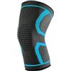 bayicie Ginocchiera sportiva lavorata a maglia leggera traspirante ginocchio manica a compressione donna uomo elastico fitness all'aperto basket corsa