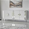 Dmora Credenza Funi 180x40x80h cm Bianco 4 Ripiani 4 Ante, Madia 8 Vani
