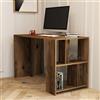 Dmora Scrivania Mevalo 120x60x75h cm Marrone Noce 3 Ripiani 4 Vani, Colore Ripiano Marrone