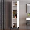 Dmora Armadio Multiuso Grande Sancho 60x200h cm Bianco 6 Ripiani 4 Ante, Apertura Battente