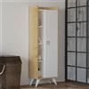 Dmora Armadio Multiuso 1 Anta Rocinante 50x140h cm Marrone Rovere 8 Ripiani Un'anta, 8 Vani