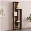 Dmora Libreria Tempus 50x20x160h cm Marrone Noce 3 Ripiani Installazione Libera, Biblioteca Sfumatura Colore Struttura Noce