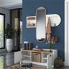 Dmora Mobile da Ingresso Kolino 120x40x45h cm Bianco Specchio Incluso 5 Ripiani, Appendiabiti