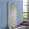 Dmora - Scarpiera Margherita, Mobile multiuso da ingresso con 5 ante a ribalta, Armadietto portascarpe moderno, 100% Made in Italy, 67x18h184 cm, Cemento e Bianco