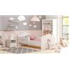 Dmora Letto per Bambini Gorzow, Lettino per cameretta, Set Camera da Letto, Struttura Porta Materasso, 78x144 h65 cm, Bianco con Fatina