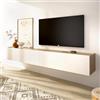 Dmora Mobile Porta TV Ruppa 35x180x29h cm Bianco Un Ripiano 2 Ante, 2 Vani
