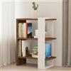 Dmora Libreria Wyvern 52x25x70h cm Bianco 3 Ripiani Installazione Libera, Biblioteca Sfumatura Colore Struttura Noce