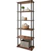 Dmora Libreria Thalor 60x30x173h cm Marrone Noce 4 Ripiani Installazione Libera, Biblioteca Sfumatura Colore Struttura Noce