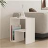 Dmora Tavolino da Salotto Nomeni 45x30x52h cm Bianco Un Vano Forma Rettangolare, Materiale Piano in Legno Nobilitato