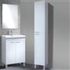 Dmora set Mobili Bagno Forsyth Bianco Lucido Specchio Incluso 2 Ripiani, 4 Ante